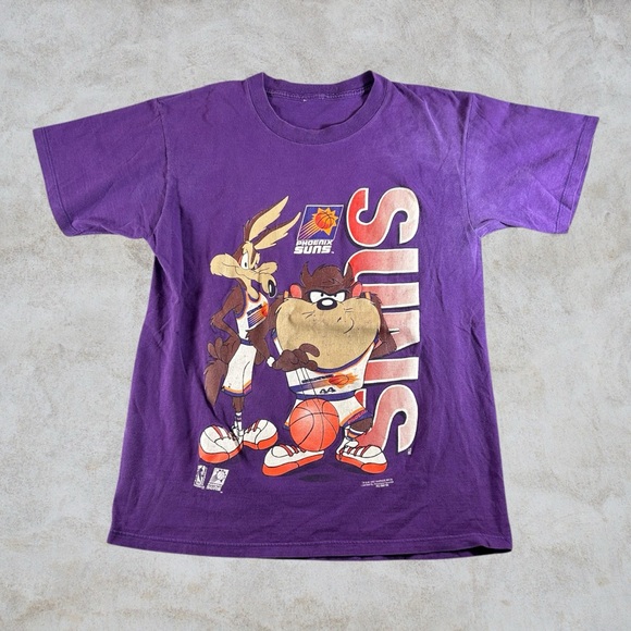 Vintage Pheonix Suns Shirt Mens Large Purple 90s Looney Tunes 1993 NBA Tas Devil